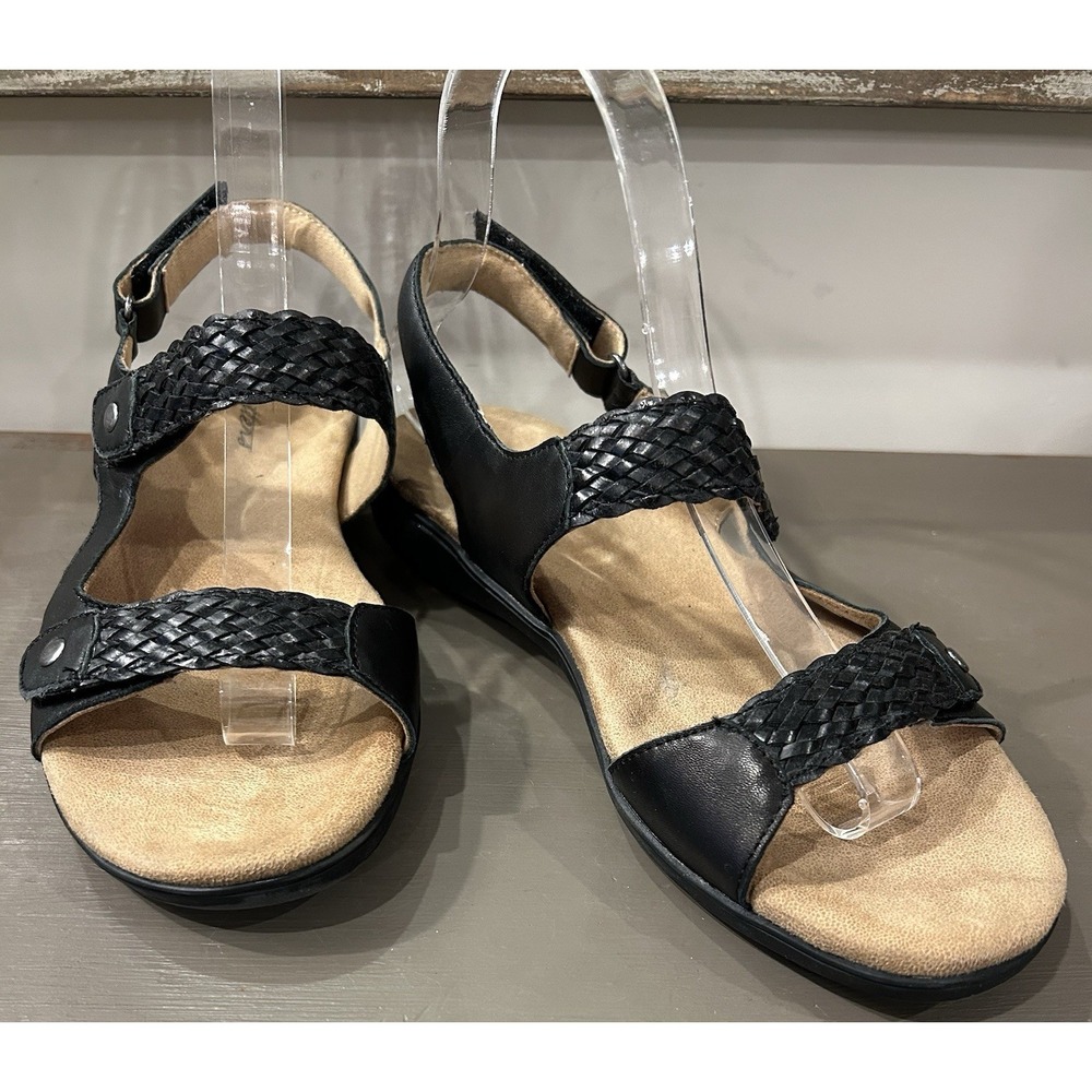 Trotters Teresa Slingback‎ Black Leather Sandals Size 8M